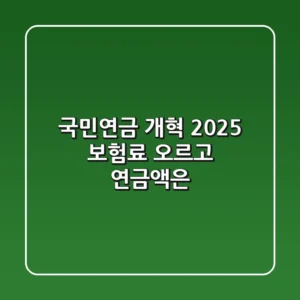국민연금 개혁 2025 보험료 오르고 연금액은