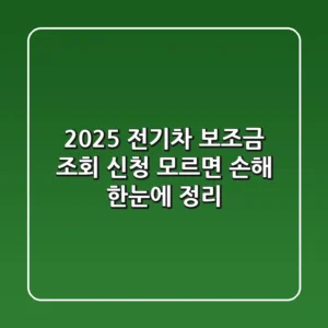 2025 전기차 보조금 조회 신청 모르면 손해 한눈에 정리