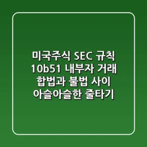 미국주식 SEC 규칙 10b5-1: 내부자 거래, 합법과 불법 사이 아슬아슬한 줄타기?!