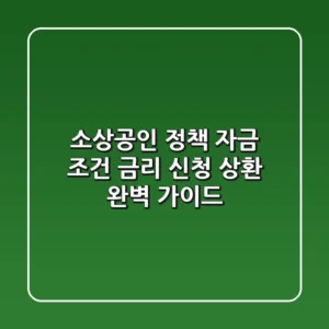 소상공인 정책 자금: 조건, 금리, 신청, 상환 완벽 가이드