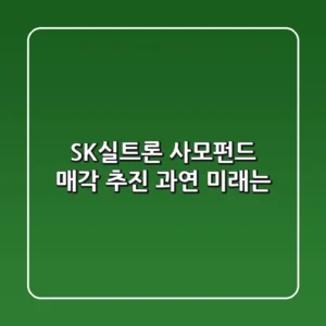 SK실트론, 사모펀드 매각 추진! 과연 미래는? 🤔