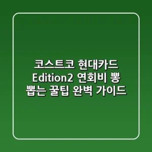 코스트코 현대카드 Edition2, 연회비 뽕 뽑는 꿀팁🍯 완벽 가이드!
