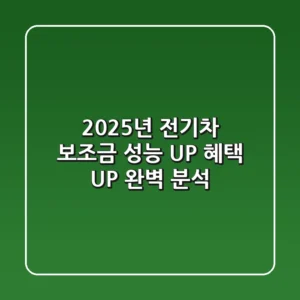 2025년 전기차 보조금: 성능 UP! 혜택 UP! 완벽 분석