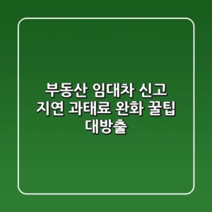 부동산 임대차 신고 지연? 과태료 완화 꿀팁 대방출!