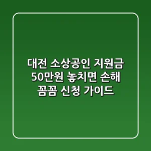 대전 소상공인 지원금 50만원, 놓치면 손해! 꼼꼼 신청 가이드