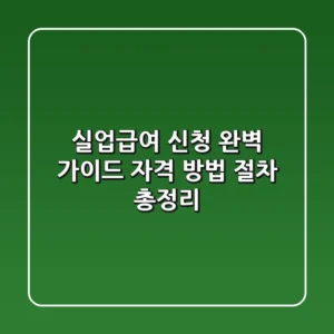실업급여 신청 완벽 가이드: 자격, 방법, 절차 총정리