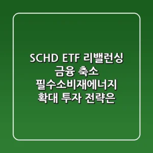 SCHD ETF 리밸런싱: 금융 축소, 필수소비재·에너지 확대! 투자 전략은?