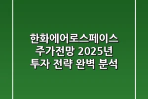 한화에어로스페이스 주가전망: 2025년 투자 전략 완벽 분석