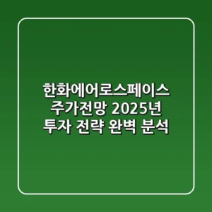 한화에어로스페이스 주가전망: 2025년 투자 전략 완벽 분석