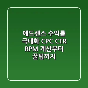 📈 애드센스 수익률 극대화: CPC, CTR, RPM 계산부터 꿀팁까지!