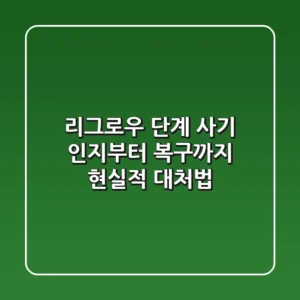 리그로우 단계: 사기 인지부터 복구까지, 현실적 대처법