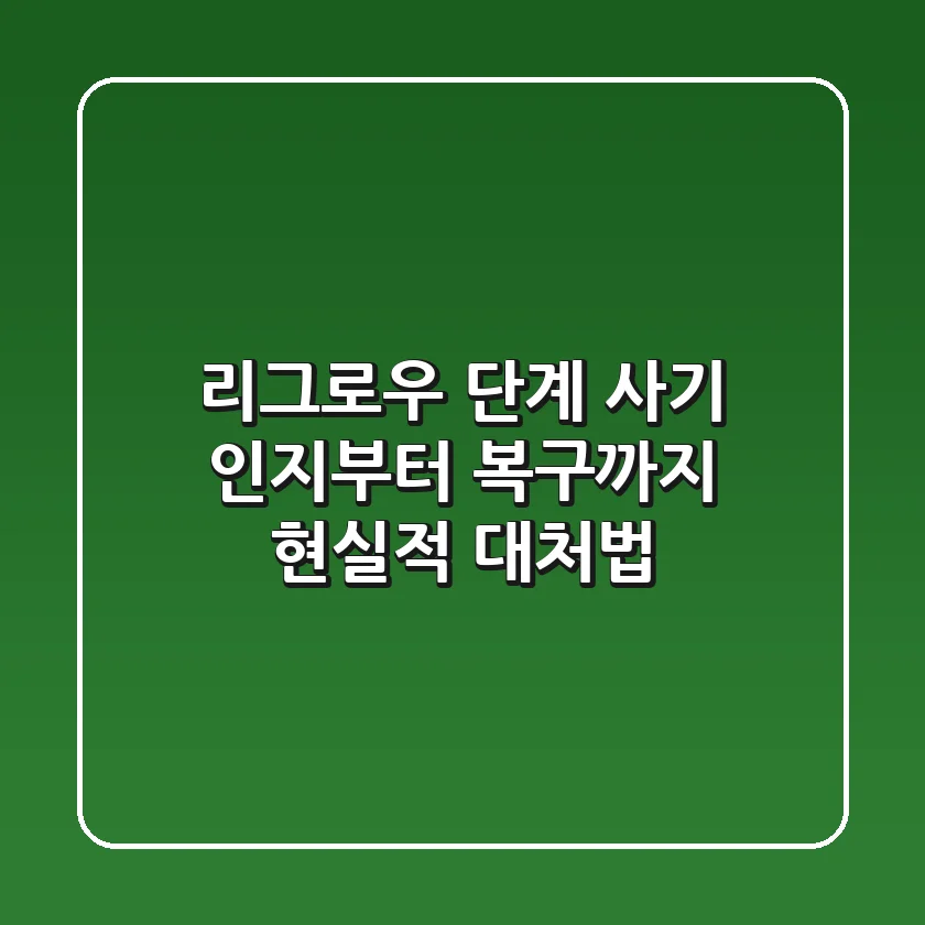 리그로우 단계: 사기 인지부터 복구까지, 현실적 대처법