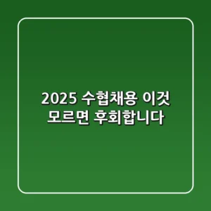 2025 수협채용, 이것 모르면 후회합니다!