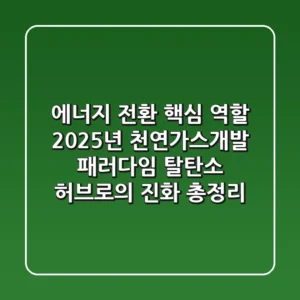 "에너지 전환 핵심 역할", 2025년 천연가스개발 패러다임: 탈탄소 허브로의 진화 총정리