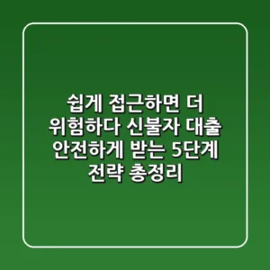 "쉽게" 접근하면 더 위험하다, 신불자 대출 안전하게 받는 5단계 전략 총정리