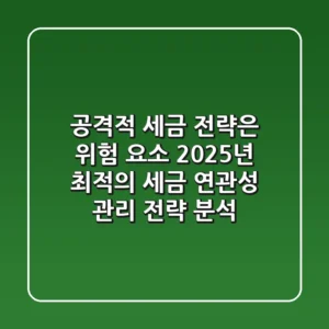 "공격적 세금 전략"은 위험 요소, 2025년 최적의 세금 연관성 관리 전략 분석