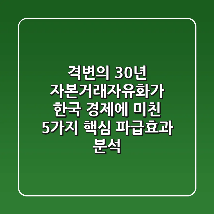 "격변의 30년", 자본거래자유화가 한국 경제에 미친 5가지 핵심 파급효과 분석