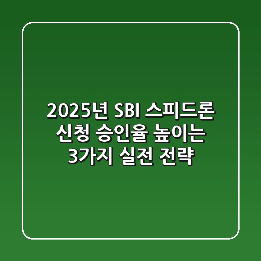"2025년 SBI 스피드론 신청, 승인율 높이는 3가지 실전 전략"
