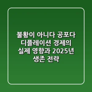 "불황이 아니다, 공포다", 디플레이션 경제의 실제 영향과 2025년 생존 전략