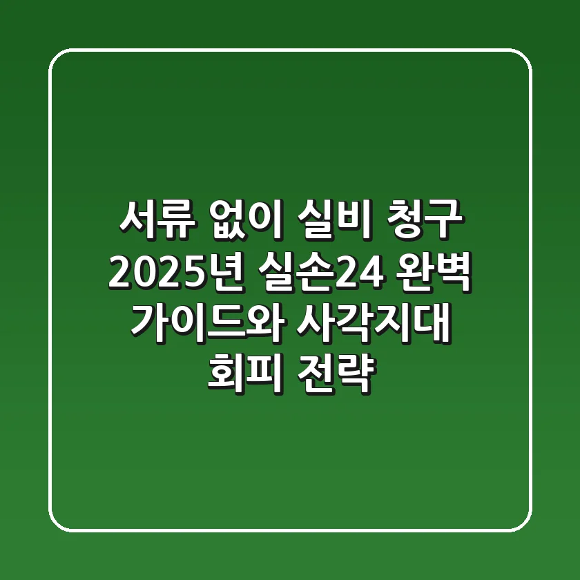 "서류 없이 실비 청구", 2025년 '실손24' 완벽 가이드와 사각지대 회피 전략