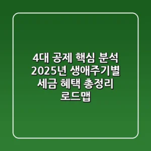 "4대 공제 핵심 분석", 2025년 생애주기별 세금 혜택 총정리 로드맵