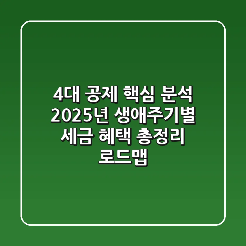 "4대 공제 핵심 분석", 2025년 생애주기별 세금 혜택 총정리 로드맵