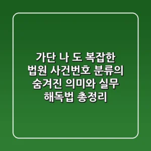 "가단, 나, 도" 복잡한 법원 사건번호 분류의 숨겨진 의미와 실무 해독법 총정리