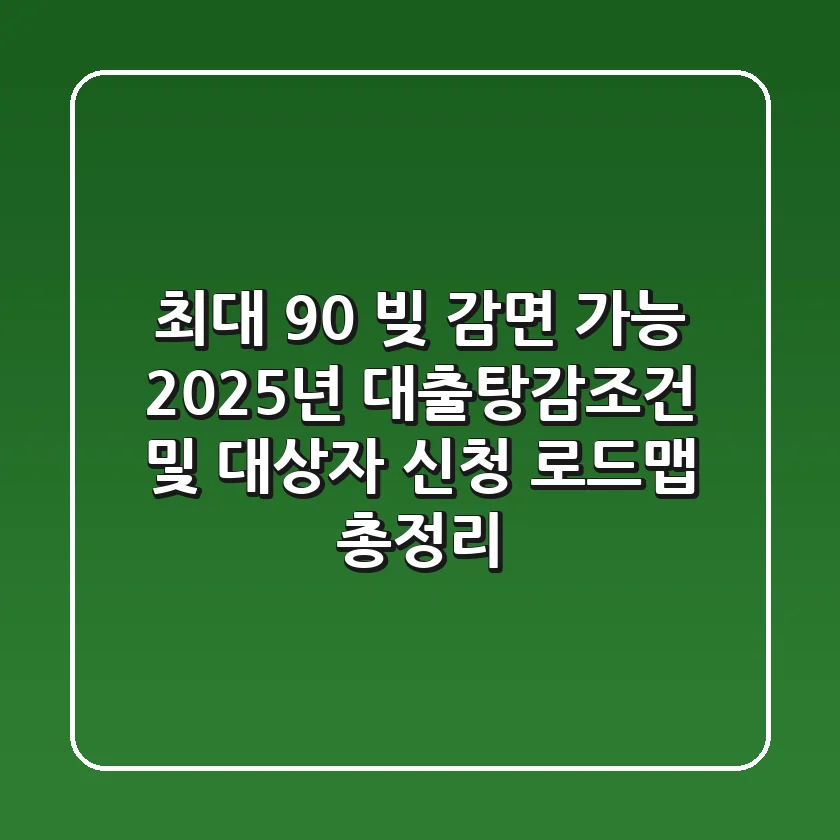 "최대 90% 빚 감면 가능", 2025년 대출탕감조건 및 대상자 신청 로드맵 총정리