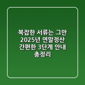 "복잡한 서류는 그만", 2025년 연말정산 간편한 3단계 안내 총정리