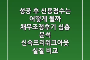 “성공 후 신용점수는 어떻게 될까?”, 채무조정후기 심층 분석: 신속·프리워크아웃 실질 비교