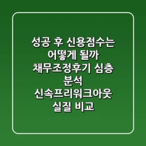 "성공 후 신용점수는 어떻게 될까?", 채무조정후기 심층 분석: 신속·프리워크아웃 실질 비교