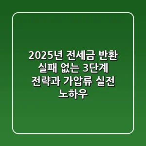 "2025년 전세금 반환, 실패 없는 3단계 전략과 가압류 실전 노하우"