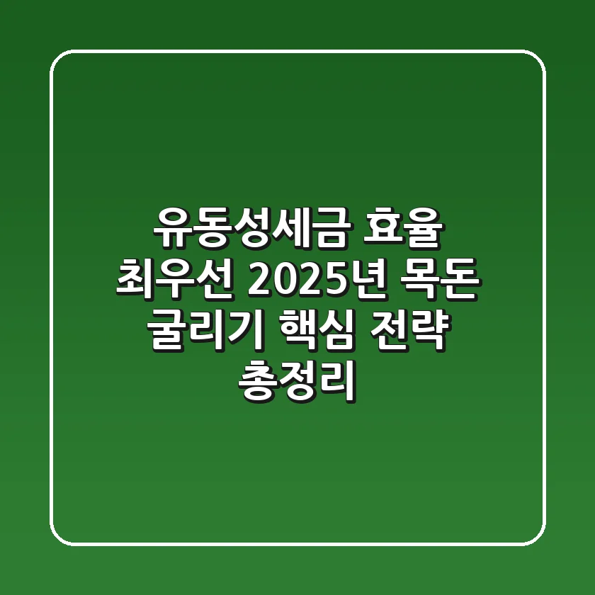 "유동성·세금 효율 최우선", 2025년 목돈 굴리기 핵심 전략 총정리