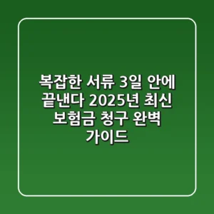 "복잡한 서류, 3일 안에 끝낸다", 2025년 최신 보험금 청구 완벽 가이드