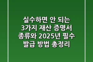 “실수하면 안 되는 3가지”, 재산 증명서 종류와 2025년 필수 발급 방법 총정리