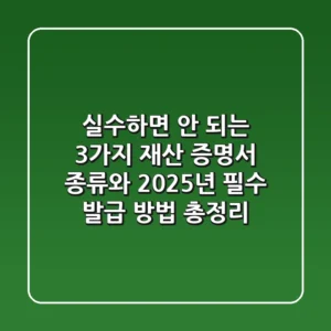 "실수하면 안 되는 3가지", 재산 증명서 종류와 2025년 필수 발급 방법 총정리