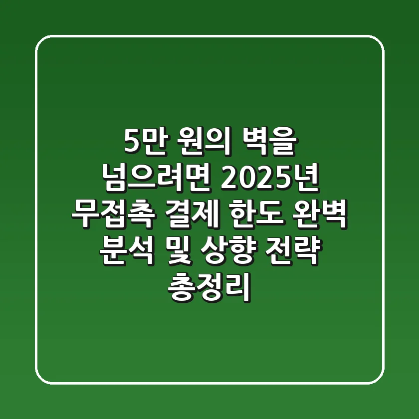"5만 원의 벽을 넘으려면?", 2025년 무접촉 결제 한도 완벽 분석 및 상향 전략 총정리