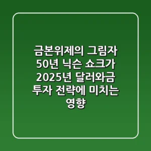 "금본위제의 그림자 50년", 닉슨 쇼크가 2025년 달러와금 투자 전략에 미치는 영향