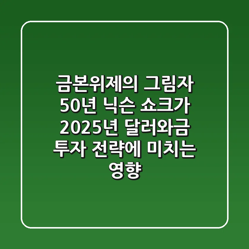 "금본위제의 그림자 50년", 닉슨 쇼크가 2025년 달러와금 투자 전략에 미치는 영향