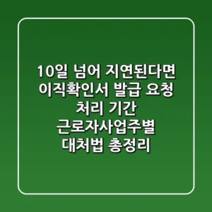 "10일 넘어 지연된다면?" 이직확인서 발급 요청 처리 기간, 근로자·사업주별 대처법 총정리