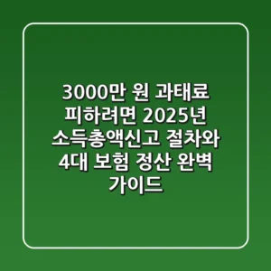"3,000만 원 과태료 피하려면?", 2025년 소득총액신고 절차와 4대 보험 정산 완벽 가이드