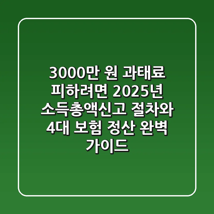 "3,000만 원 과태료 피하려면?", 2025년 소득총액신고 절차와 4대 보험 정산 완벽 가이드