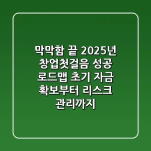 "막막함 끝", 2025년 창업첫걸음 성공 로드맵: 초기 자금 확보부터 리스크 관리까지