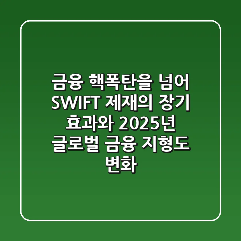 “금융 핵폭탄을 넘어”, SWIFT 제재의 장기 효과와 2025년 글로벌 금융 지형도 변화