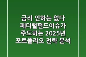 “금리 인하는 없다”, 페더럴펀드이슈가 주도하는 2025년 포트폴리오 전략 분석
