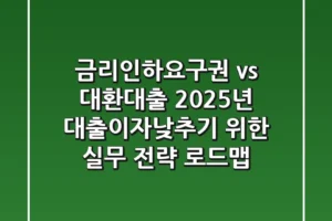 “금리인하요구권 vs 대환대출”, 2025년 대출이자낮추기 위한 실무 전략 로드맵