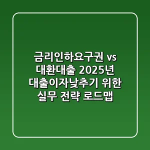 "금리인하요구권 vs 대환대출", 2025년 대출이자낮추기 위한 실무 전략 로드맵