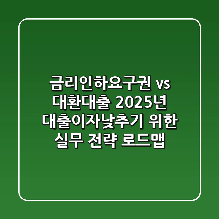 "금리인하요구권 vs 대환대출", 2025년 대출이자낮추기 위한 실무 전략 로드맵